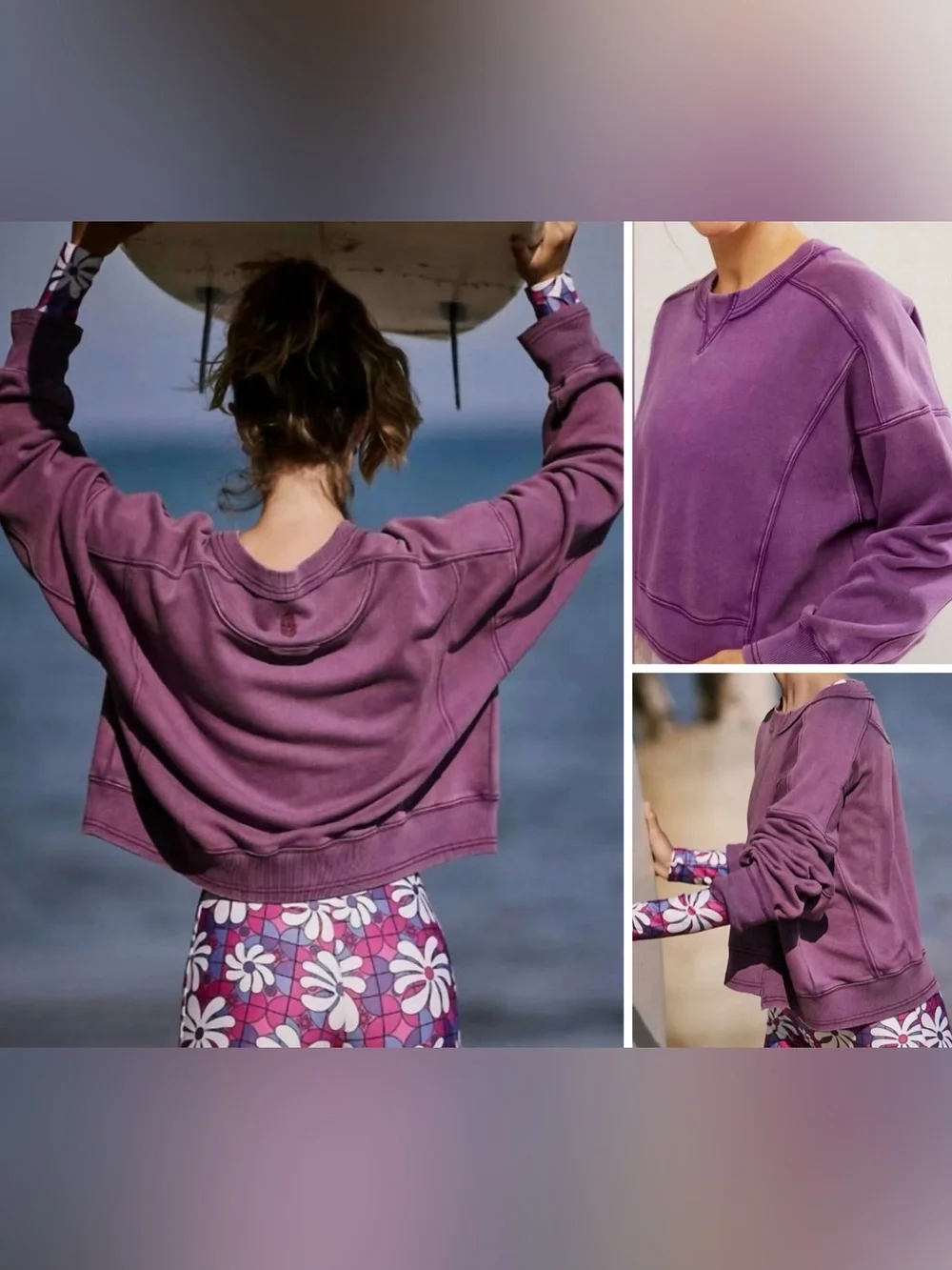 NWOT Free People FP Movement Intercept Pullover - Champion Purple - Small